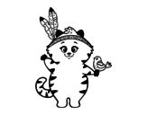 Indian kitten coloring page