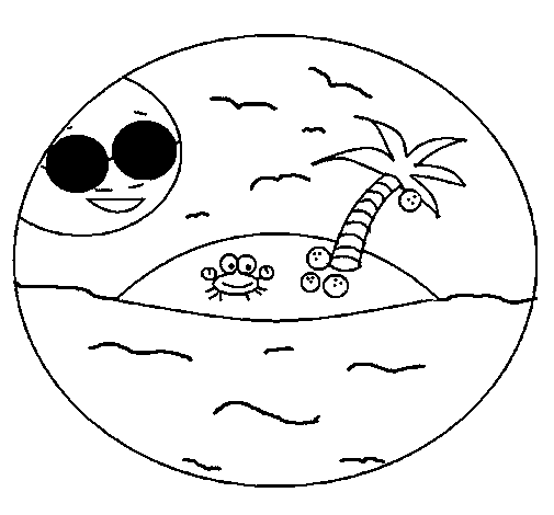 Island coloring page