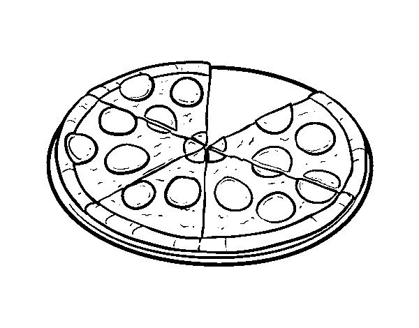 Italian pizza coloring page