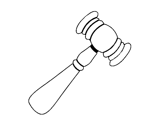 Judged gavel coloring page