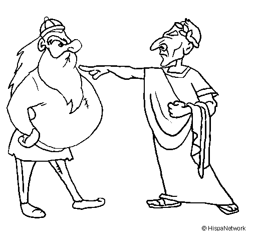 Julius Caesar with a Gaul coloring page.