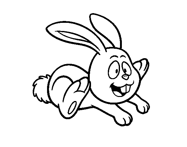 Jumping rabbit coloring page