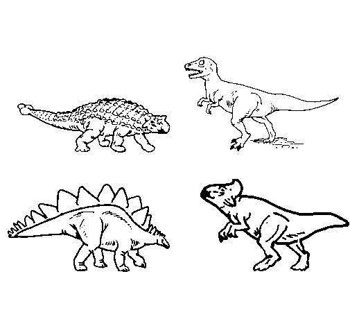 Land dinosaurs coloring page
