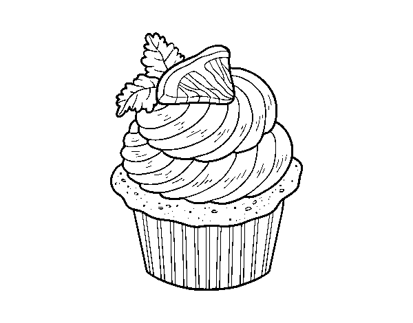 Lemon cupcake coloring page