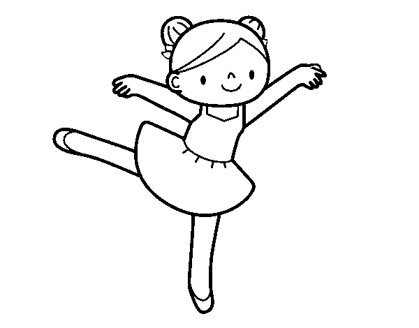 Little girl dancer coloring page