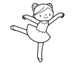 Little girl dancer coloring page