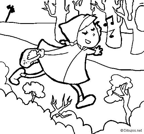 Little red riding hood 6 coloring page