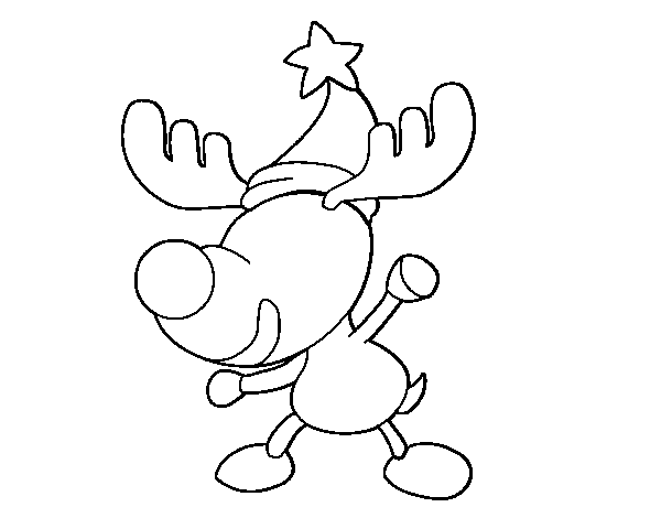 Little reindeer coloring page