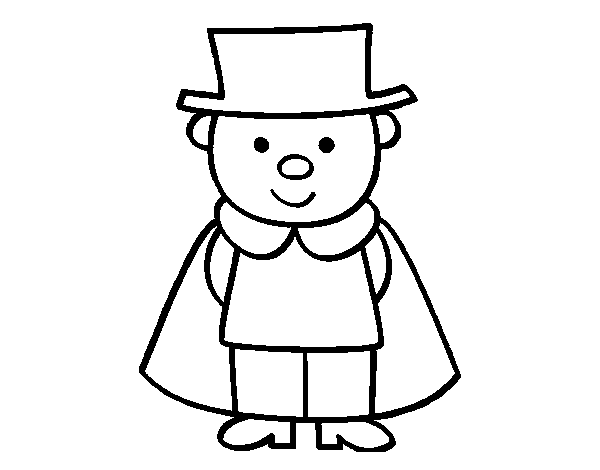 Little wizard coloring page