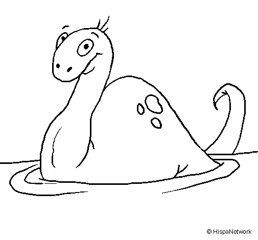 Loch Ness monster's girlfriend coloring page