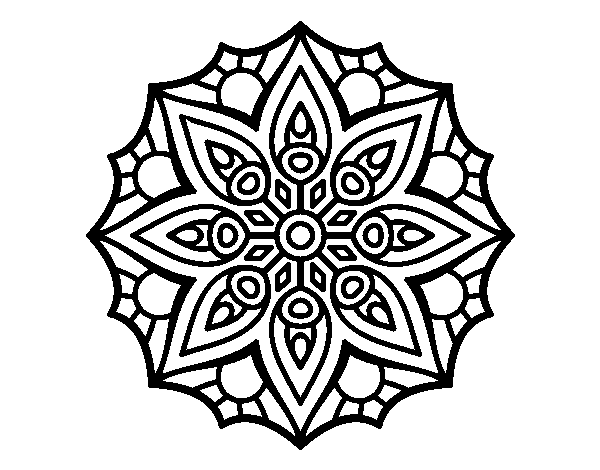 Mandala simple symmetry  coloring page