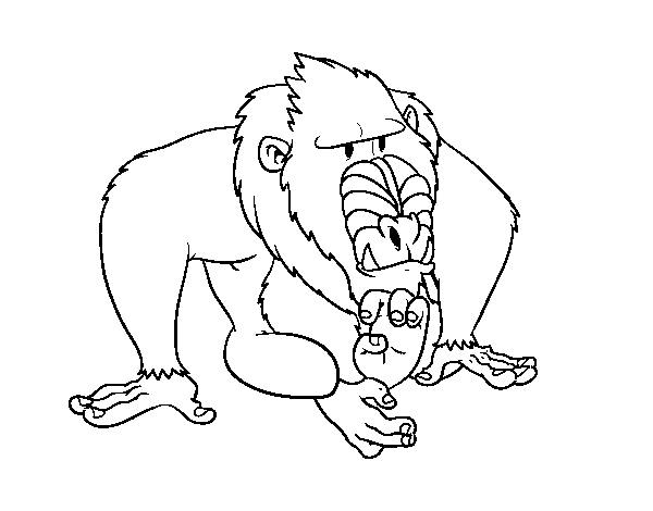 Mandrill coloring page