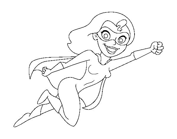 Masked heroine coloring page