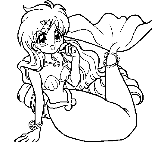 Mermaid 1 coloring page