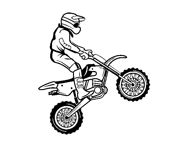 Motorcycle trial coloring page