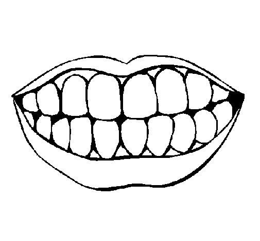 Mouth and teeth coloring page