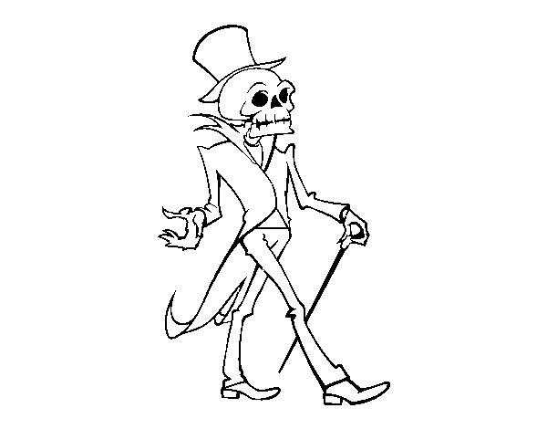 Mr. Skeleton coloring page