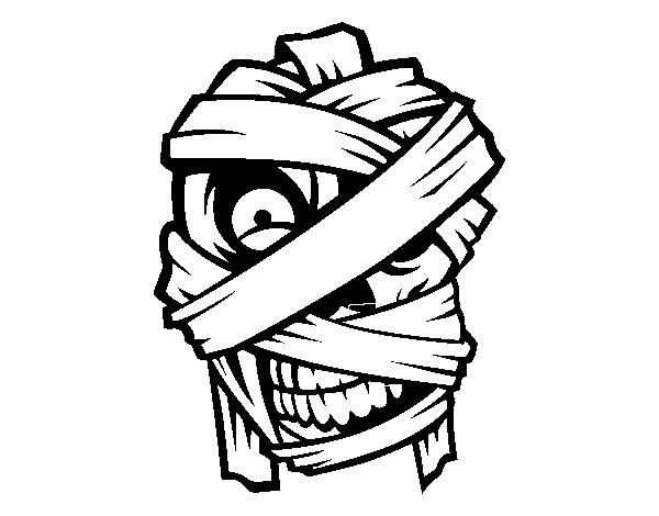 Mummy's head  coloring page