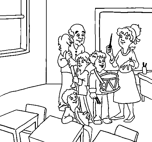 Music class coloring page