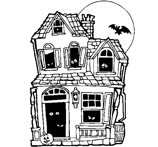 Mysterious house II coloring page