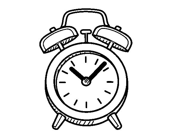 Old alarm clock coloring page
