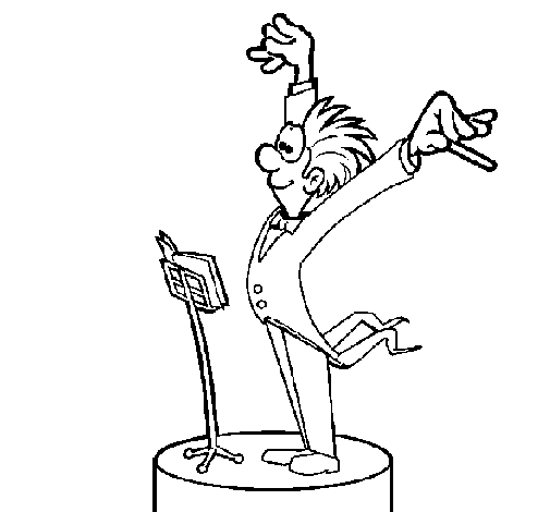Orchestra conductor coloring page