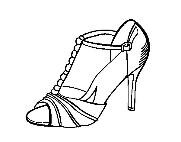 Party shoe coloring page