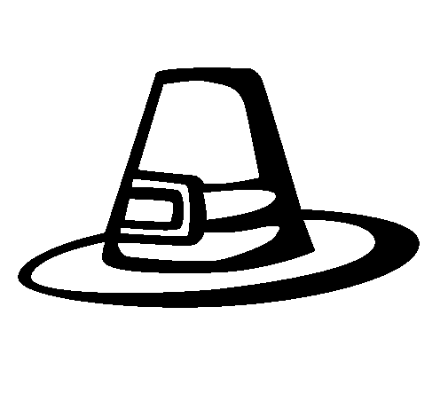 Pilgrim hat coloring page