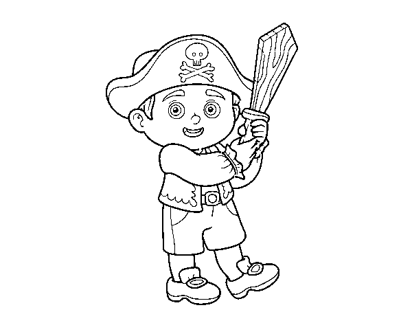 Pirate costume coloring page