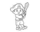 Pirate costume coloring page