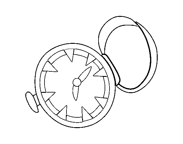 Pocket watch coloring page