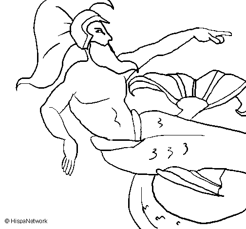 Poseidon coloring page