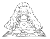 Dibujo de Pregnant practicing yoga