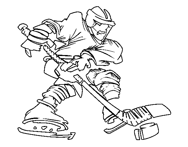 Professional hockey player coloring page