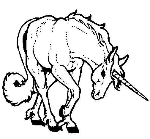 Proud unicorn coloring page