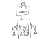 Robot drawn coloring page