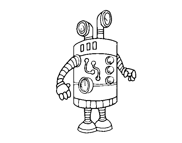Robot periscope coloring page