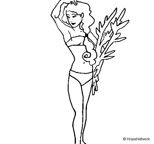 Roman woman in bathing suit coloring page