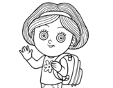 School girl coloring page
