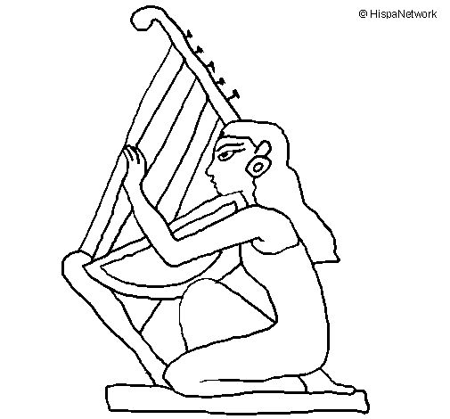 Singer with instrument coloring page