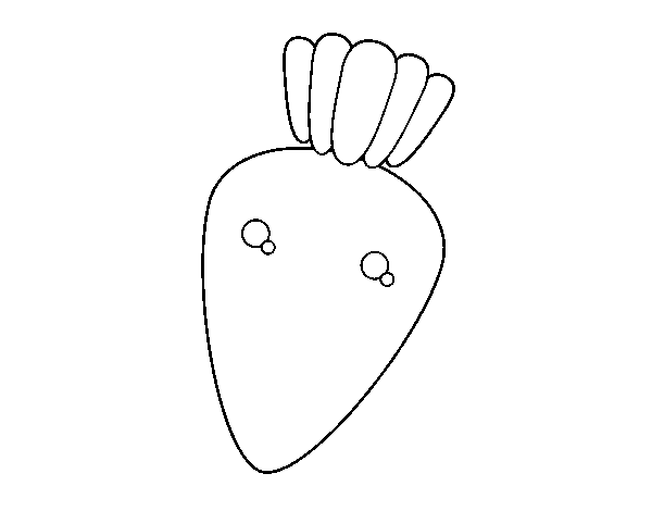 Smiling carrot coloring page