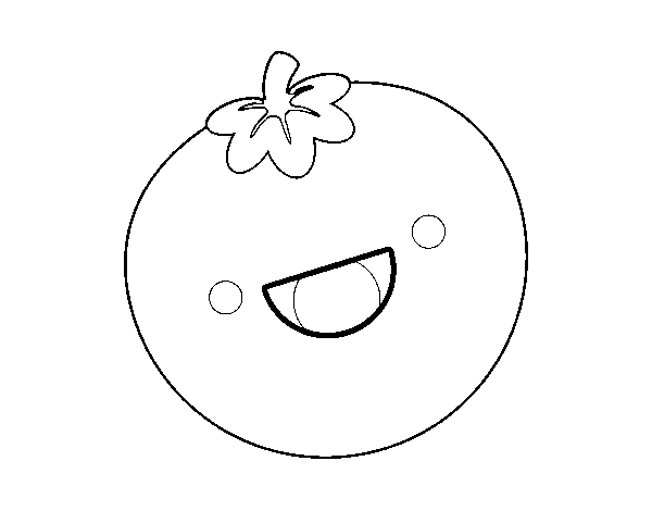 Smiling tomato coloring page