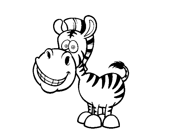 Smiling zebra coloring page