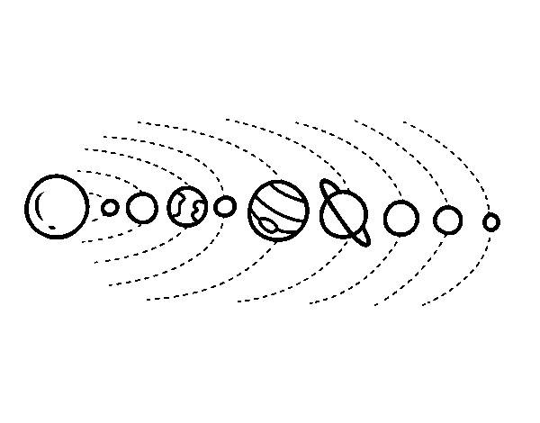 Solar system coloring page