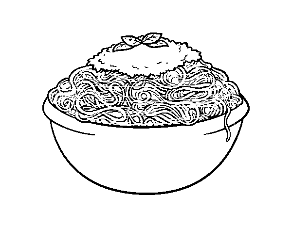 Spaghetti coloring page