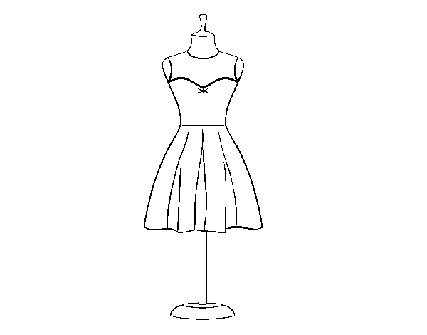 Strapless dress coloring page