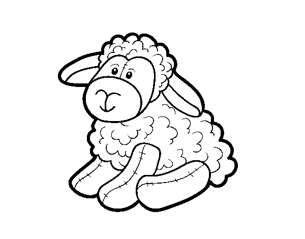 Stuffed sheep coloring page