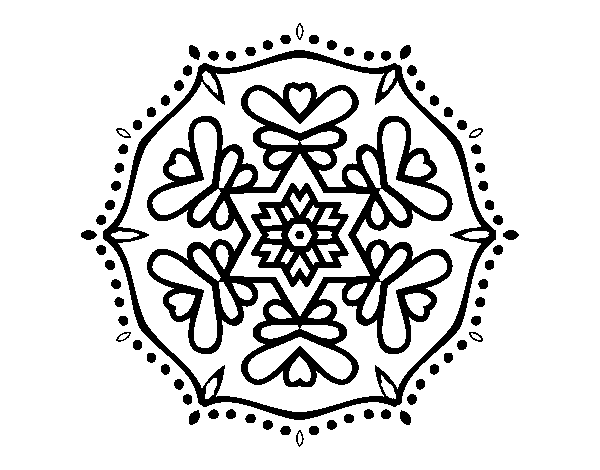 Symmetric mandala coloring page