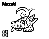 The Aztecs days: the Deer Mazatl coloring page