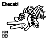 The Aztecs days: the Wind Ehecatl coloring page